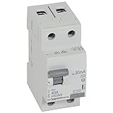 Legrand 402037 - Disyuntor FI 40 A, 30 mA; disyuntor de corriente residual/RCD, 2 pines - 40 A/30 mA, 1 pieza