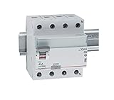 LEGRAND, TX3 - Interruptor diferencial tipo A de 4 polos, 40 A, 30 mA, 400 VAC, sin demora, indicador de posición, según VDE 0664-10, EN 61008-1, 411765