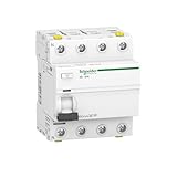 Schneider Electric A9Z24463 Disyuntor de Corriente Residual iID, 4P, 63A, 300mA, Tipo A, Blanco, 63 Ampere