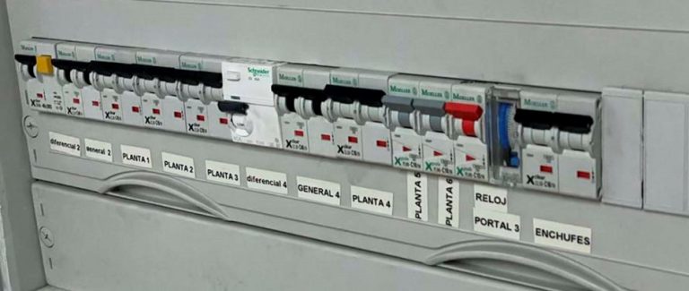 Diferenciales y magnetotermicos del cuadro electrico
